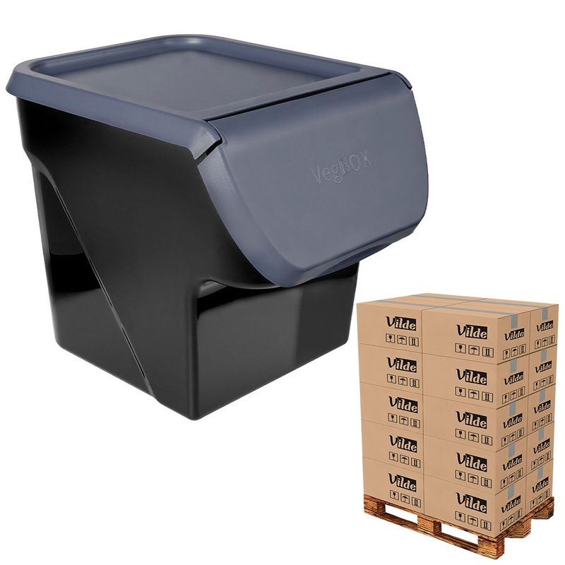 Pojemnik na warzywa i owoce z pokrywą antracytowy 13 l (paleta 216 szt.)